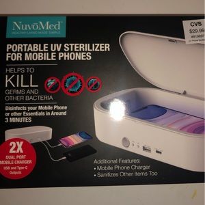 NuvōMed portable UV sterilizer for mobile phones sku#819697 NEW UNOPENED IN BOX